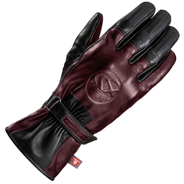 Image of Ixon Ladies Pro Randall Leather Gloves - Burgundy / Black