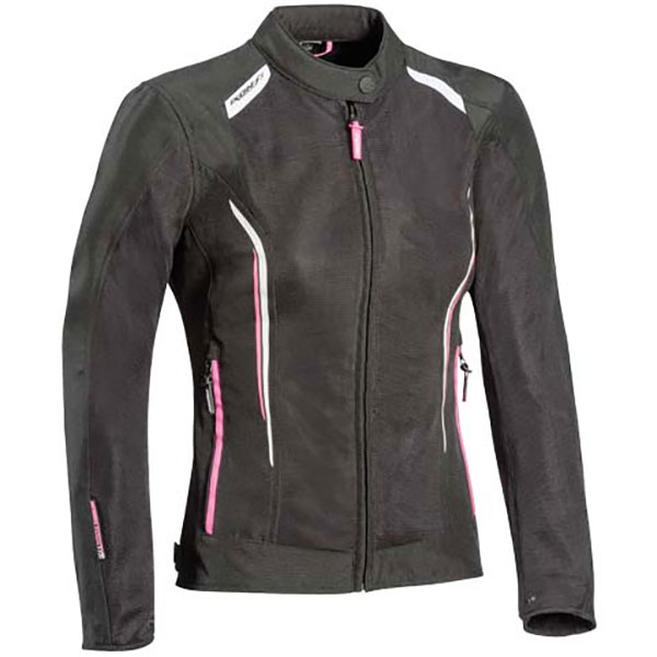 Image of Ixon Ladies Cool Air Textile Jacket - Black / White / Pink