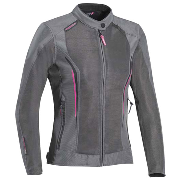 Image of Ixon Ladies Cool Air Textile Jacket - Grey / Fuchsia