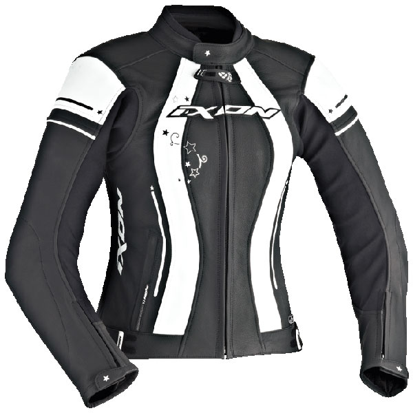 Ixon Ladies Alcyone Leather Jacket - Black / White - FREE UK DELIVERY