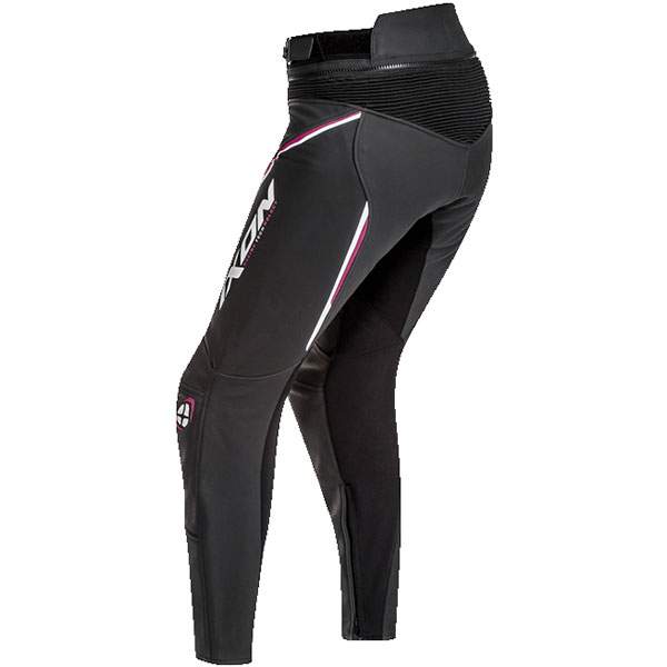 Ixon Ladies Trinity Leather Trousers - Black / White / Fuchsia - FREE ...