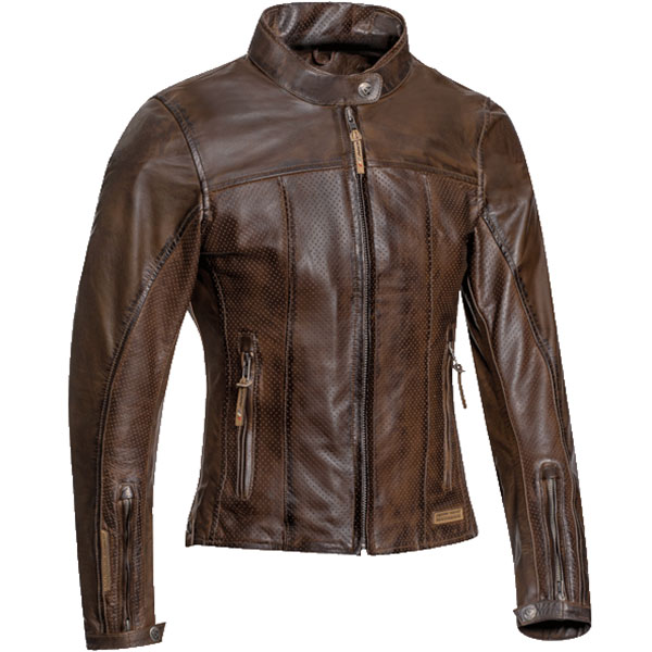 Ixon Ladies Crank Air Leather Jacket Brown FREE UK DELIVERY