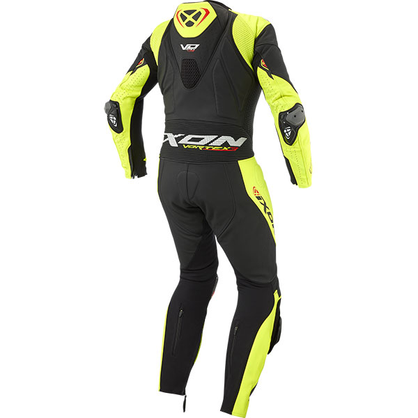 Ixon Vortex 3 One Piece Leather Suit Black Neon Yellow FREE UK DELIVERY