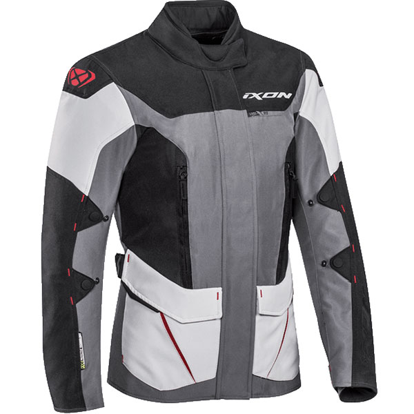 Image of Ixon Ladies Sicilia Textile Jacket - Black / Grey / Red