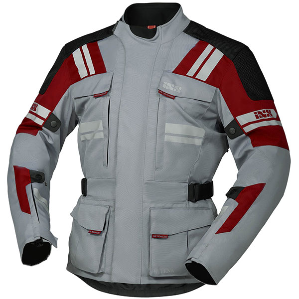 Image of iXS Blade-ST 2.0 Textile Jacket - Grey / Red / Black