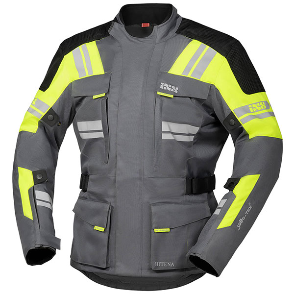 Image of iXS Blade-ST 2.0 Textile Jacket - Light Grey / Neon Yellow / Black