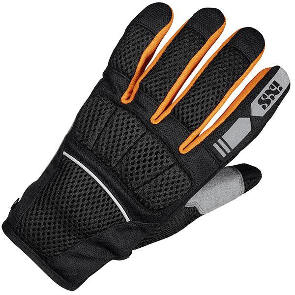 Image of iXS Samur-Air 1.0 Textile Gloves - Black / Orange