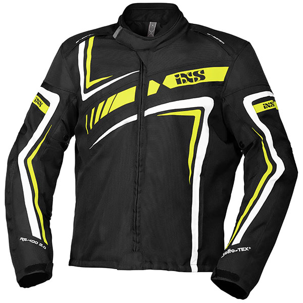 Image of iXS Sports RS-400-ST 2.0 Textile Jacket - Black / Fluo Yellow / White
