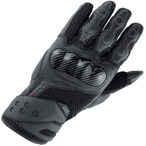 Image of iXS Carbon Mesh 3 Mixed Gloves - Black