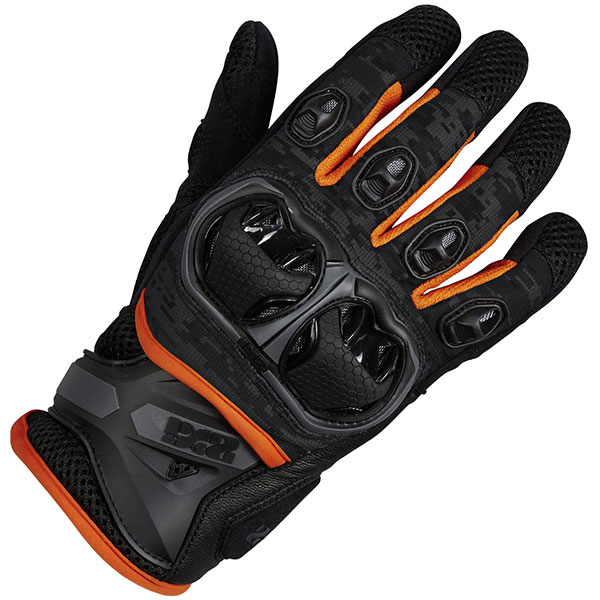 Image of iXS Montevideo Air Gloves - Black / Silver / Orange