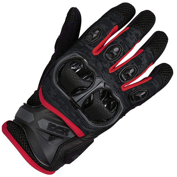 Image of iXS Montevideo Air Gloves - Black / Grey / Red