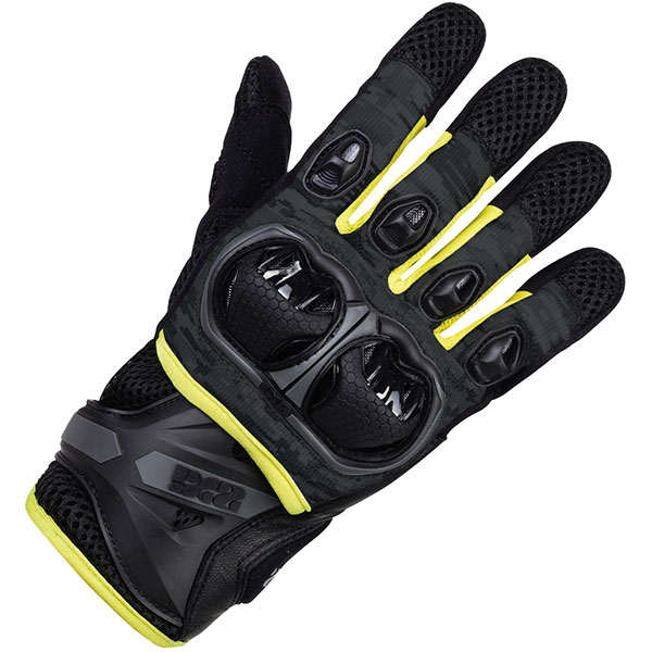 Image of iXS Montevideo Air Gloves - Black / Grey / Yellow