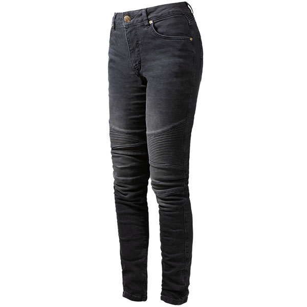 John Doe Ladies Betty Biker Aramid Jeans - Worn Black - FREE UK DELIVERY