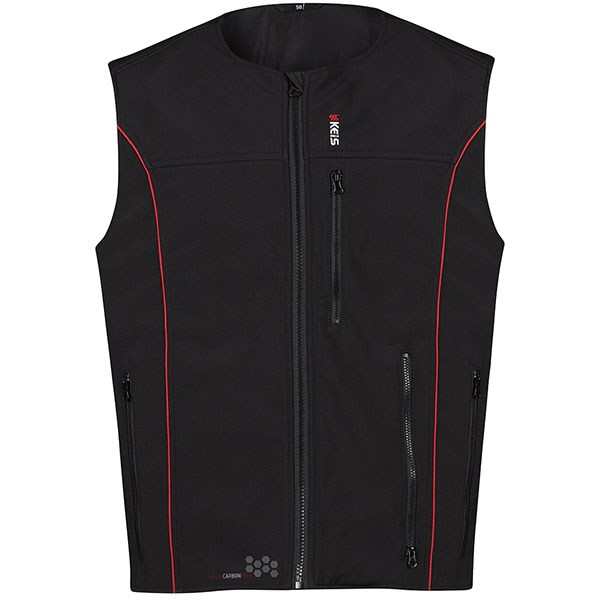 Image of Keis V501RP Premium Heated Vest - Black / Red