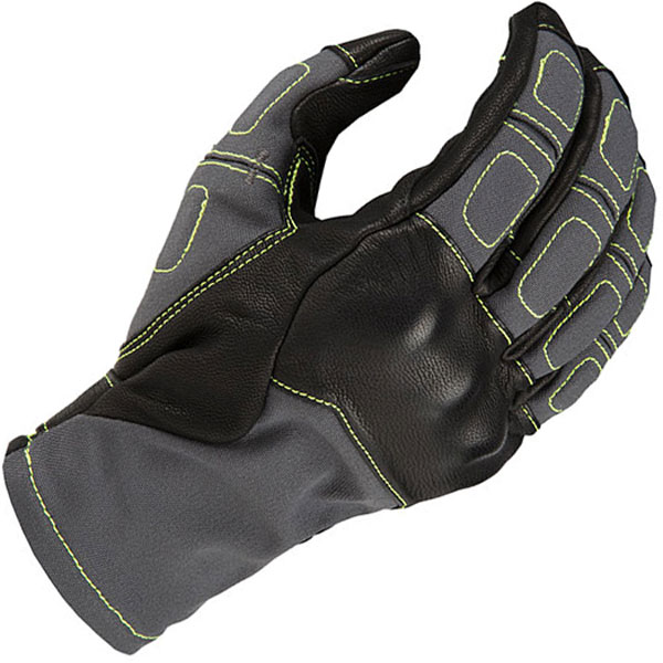 Image of Klim Marrakesh Leather Gloves - Asphalt / Hi Viz