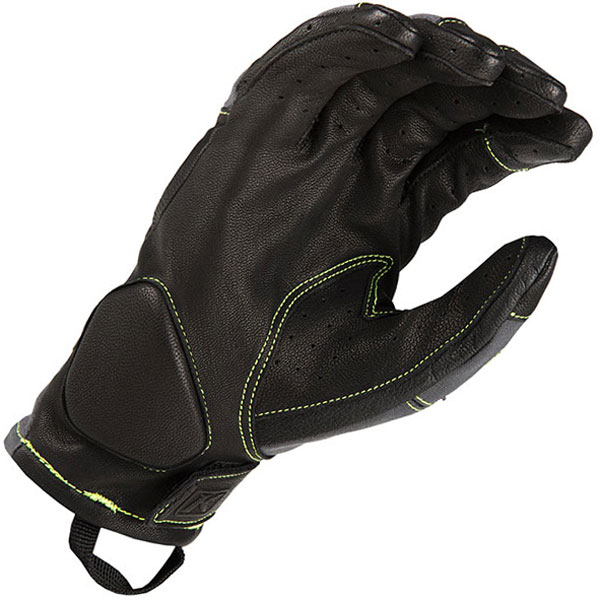 Klim Marrakesh Leather Gloves Asphalt / Hi Viz FREE UK DELIVERY
