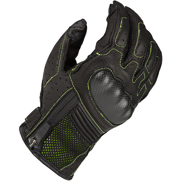 Image of Klim Induction Leather Gloves - Black / Hi Viz