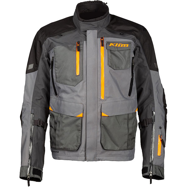 Image of Klim Carlsbad Gore-Tex CE Textile Jacket - Asphalt / Strike Orange