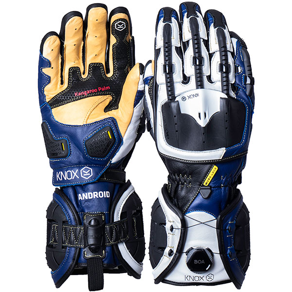 Knox Handroid MK4 Leather Glove CE Blue FREE UK DELIVERY