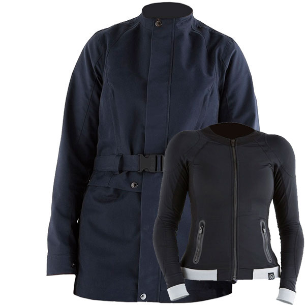 Image of Knox Ladies Olivia Waterproof Textile Jacket &amp; Action Shirt Bundle - Denim Blue