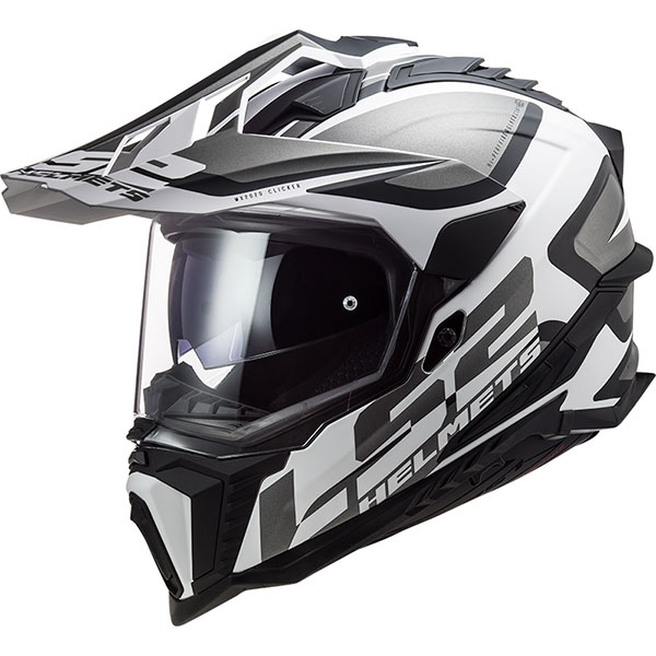 Ls2 black sales and white helmet