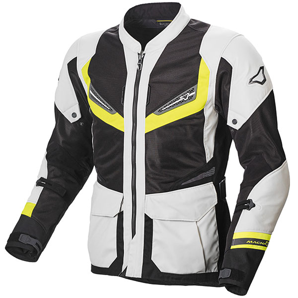 Image of Macna Aerocon Night Eye Textile Jacket - Light Grey / Neon Yellow