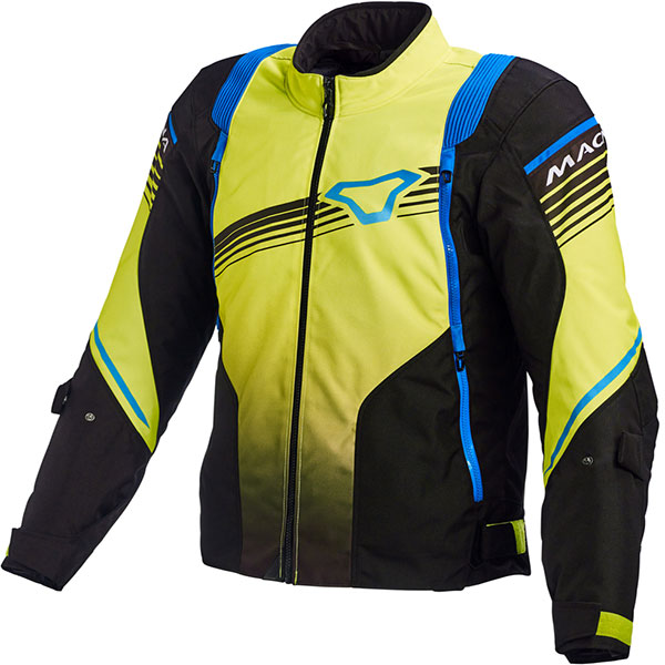 Image of Macna Charger Textile Jacket - Black / Neon Yellow / Blue