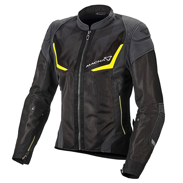 Image of Macna Ladies Orcano Night Eye Textile Jacket - Neon Yellow
