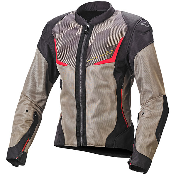 Image of Macna Ladies Orcano Textile Jacket - Olive / Red / Black