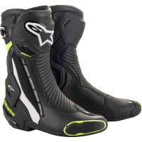 Alpinestars SMX Plus V2 Boots - Black / White / Fluo Yellow
