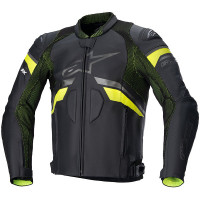 Alpinestars GP Plus R V3 Rideknit Leather Jacket - Black / Fluo Yellow