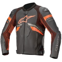 Alpinestars GP Plus R V3 Rideknit Leather Jacket - Black / Red Fluo