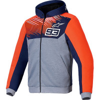 Alpinestars MM93 Chrome V2 Sport Hoodie - Blue Navy / Grey Melange / Red Fluo