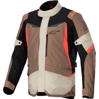 Alpinestars ST-1 Waterproof Textile Jacket - Dark Khaki / Sand / Black / Fluo Red