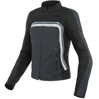 Dainese Ladies Lola 3 Leather Jacket - Black / Ebony / Atlantic / Glacier Grey