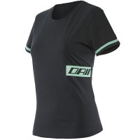 Dainese Ladies Paddock T-Shirt - Black / Aqua Green