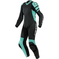Dainese Ladies Killalane Perforated 1 Piece Leather Suit - Black Matt / Acqua Green / Black
