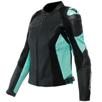 Dainese Ladies Racing 4 Perforated Leather Jacket - Black / Acqua Green