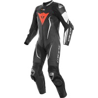 Dainese Misano 2 D-Air Perforated Leather 1 Piece Suit - Black / Black / White