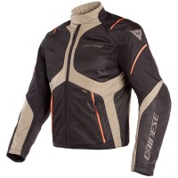 Dainese Sauris D-Dry Textile Jacket - Black / Fallen Rock / Vermillion Orange