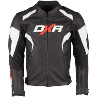 DXR Blast CE Leather Jacket - Black / White
