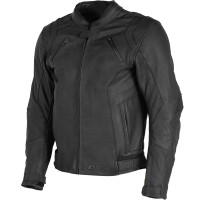DXR Backracer Leather Jacket - Black