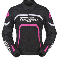 Furygan Ladies Mystic Evo Vented Textile Jacket - Black / White / Pink