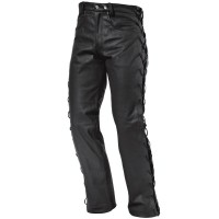 Held Lace Leather Jeans - Black