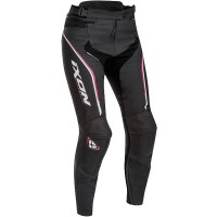Ixon Ladies Trinity Leather Trousers - Black / White / Fuchsia