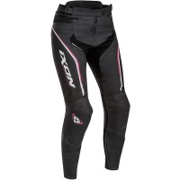 Ixon Ladies Trinity Leather Jeans - Black / White / Fuchsia