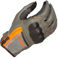 Klim Induction Leather Gloves - Cool Grey / Strike Orange