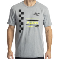 Klim Checkered Flag Tri-Blend T-Shirt - Heathered Grey / Black