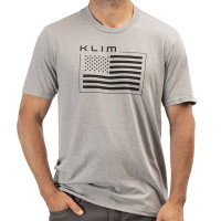 Klim Patriot Flag Tri-Blend T-Shirt - Heathered Grey / Black