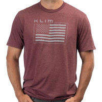 Klim Patriot Flag Tri-Blend T-Shirt - Maroon Frost / Monument